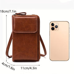 All Match Zipper Shoulder Bag Solid Phone Bag Versatile Purse