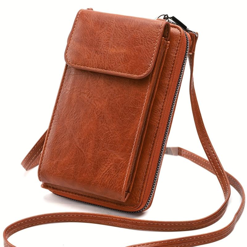 All Match Zipper Shoulder Bag Solid Phone Bag Versatile Purse