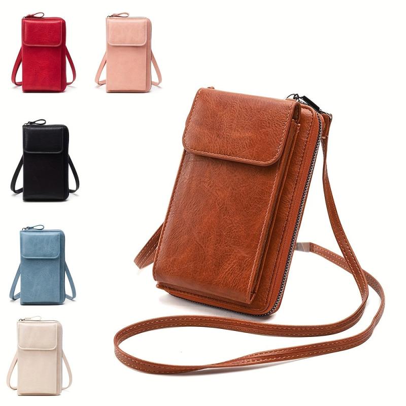 All Match Zipper Shoulder Bag Solid Phone Bag Versatile Purse