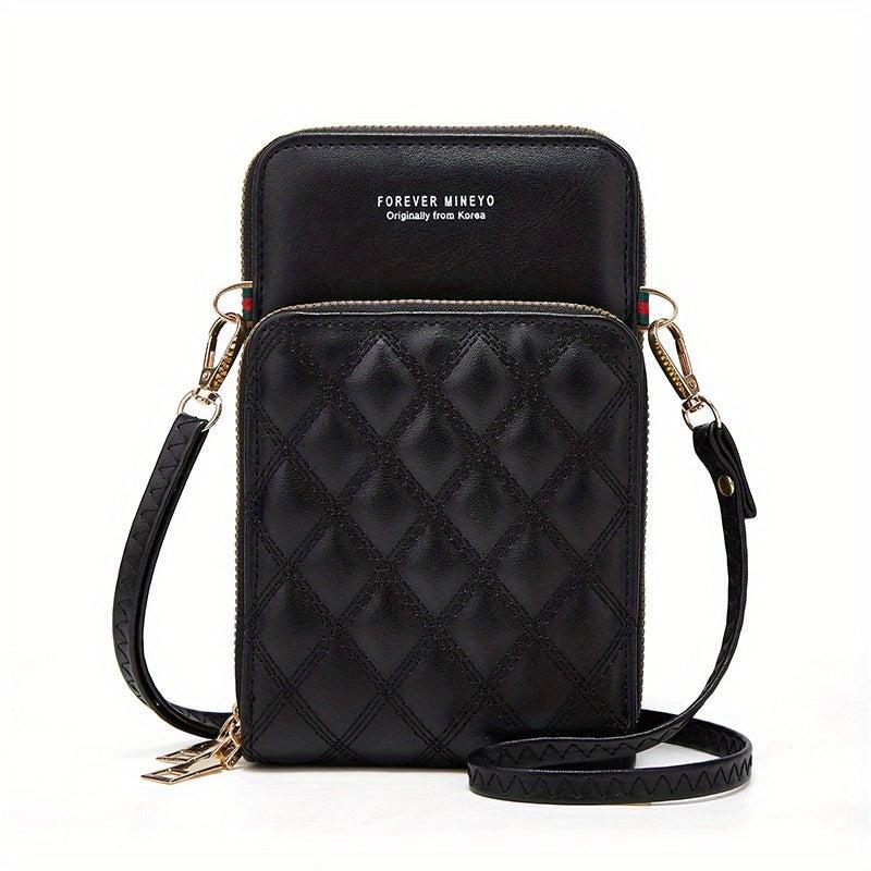 Quilted Detail Phone Wallet Shoulder Bag