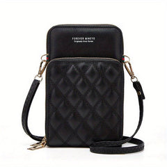 Quilted Detail Phone Wallet Shoulder Bag