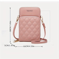 Quilted Detail Phone Wallet Shoulder Bag