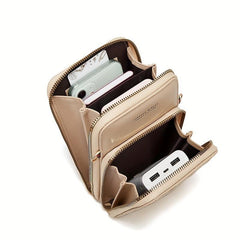 Quilted Detail Phone Wallet Shoulder Bag