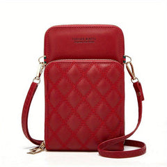 Quilted Detail Phone Wallet Shoulder Bag