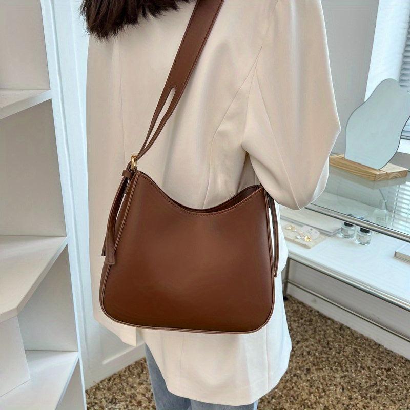Vintage PU Crossbody Hobo Bag Women's Retro Handbag