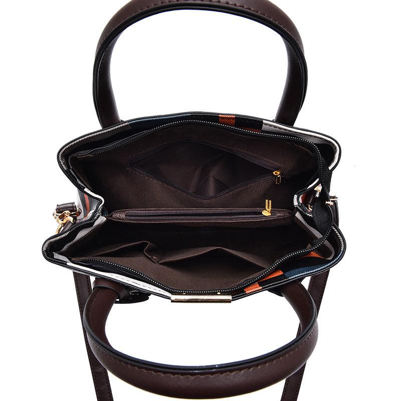 Classic Pattern Tote Shoulder Bag Vintage Satchel Bag with Pendant