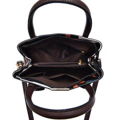 Classic Pattern Tote Shoulder Bag Vintage Satchel Bag with Pendant
