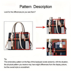 Classic Pattern Tote Shoulder Bag Vintage Satchel Bag with Pendant