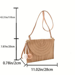 Minimalist Flap Straw Envelope Handbag Women's Clutch