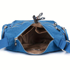 Letter Patch Decor Crossbody Bag Casual Nylon Shoulder Bag Women's Pocket Purse