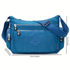 Letter Patch Decor Crossbody Bag Casual Nylon Shoulder Bag Women's Pocket Purse