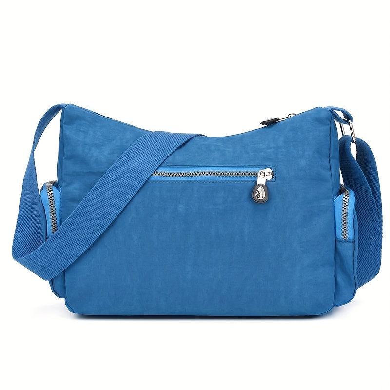 Letter Patch Decor Crossbody Bag Casual Nylon Shoulder Bag Women's Pocket Purse