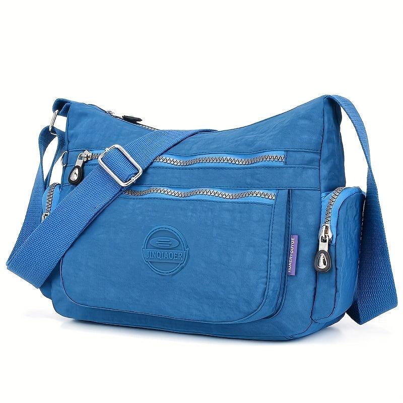 Letter Patch Decor Crossbody Bag Casual Nylon Shoulder Bag Women's Pocket Purse