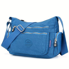 Letter Patch Decor Crossbody Bag Casual Nylon Shoulder Bag Women's Pocket Purse