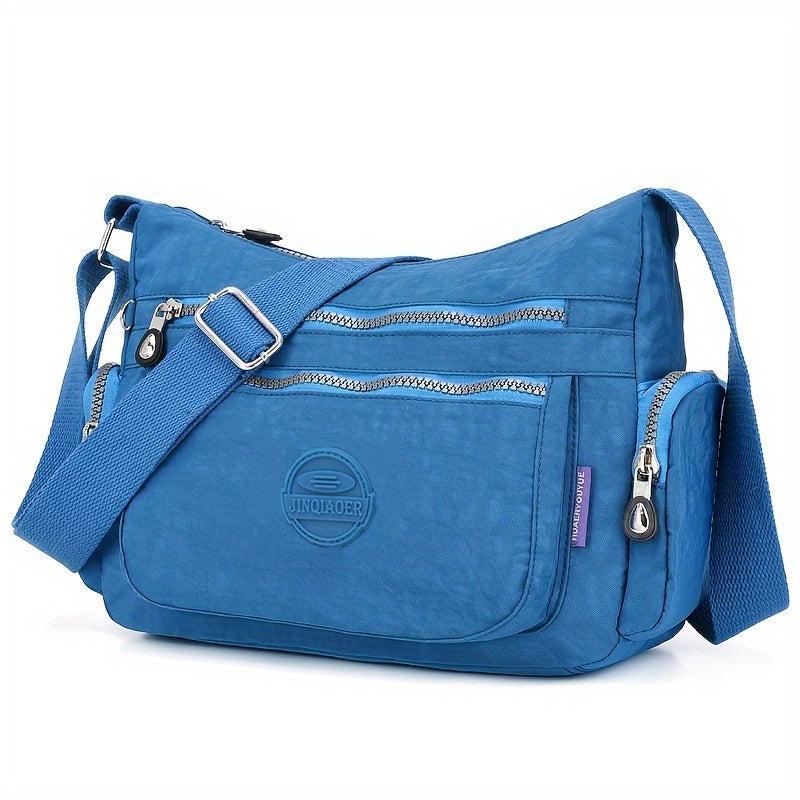 Letter Patch Decor Crossbody Bag Casual Nylon Shoulder Bag Women's Pocket Purse