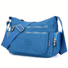 Letter Patch Decor Crossbody Bag Casual Nylon Shoulder Bag Women's Pocket Purse