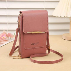 Women's Zipper Shoulder Bag Touch Screen Phone Bag