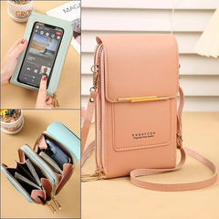 Women's Zipper Shoulder Bag Touch Screen Phone Bag