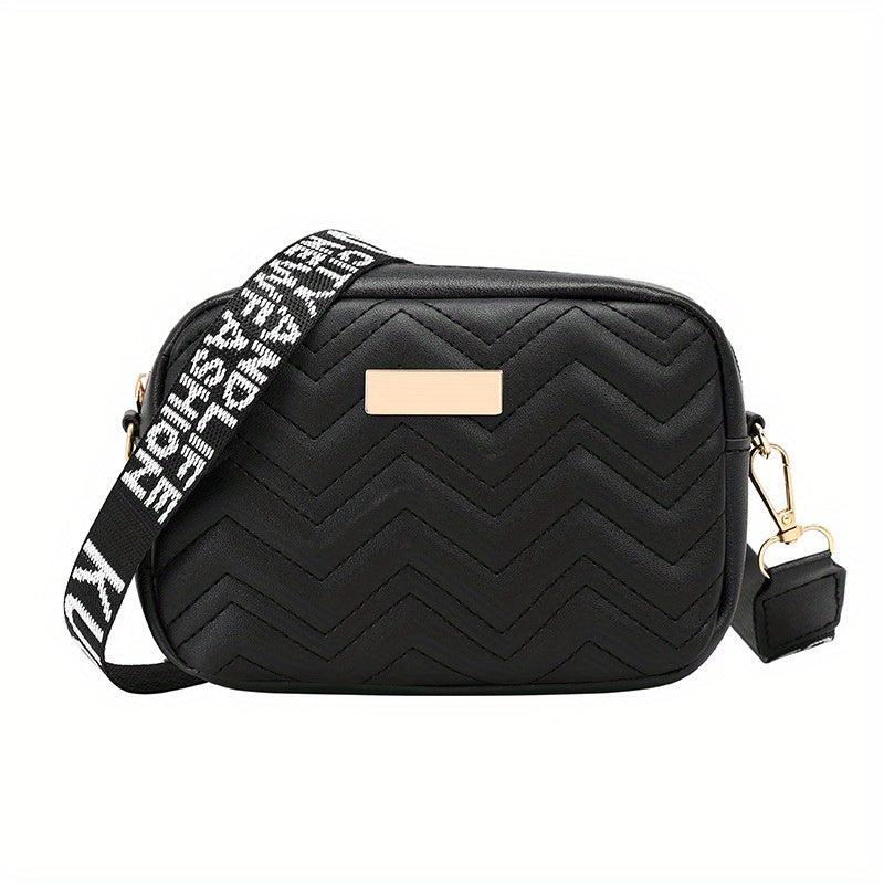 Mini Solid Square Crossbody Bag PU Leather Textured Bag