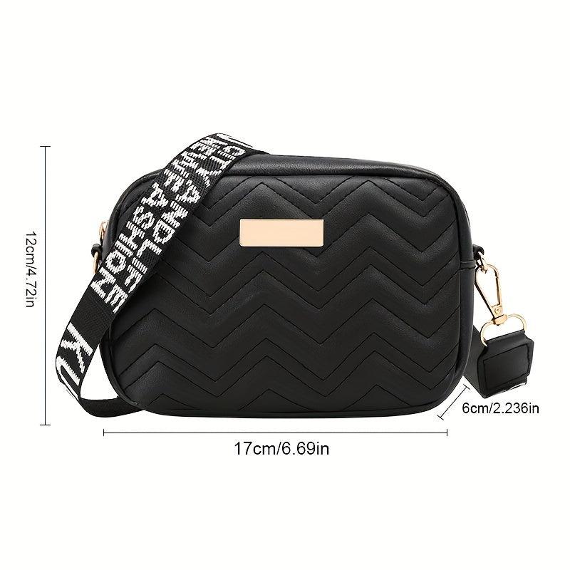 Mini Solid Square Crossbody Bag PU Leather Textured Bag