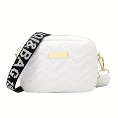 Mini Solid Square Crossbody Bag PU Leather Textured Bag