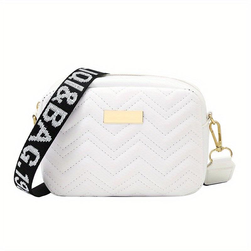 Mini Solid Square Crossbody Bag PU Leather Textured Bag