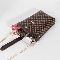 Stylish Allover Print Crossbody Bag with Chain Strap