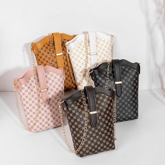 Stylish Allover Print Crossbody Bag with Chain Strap