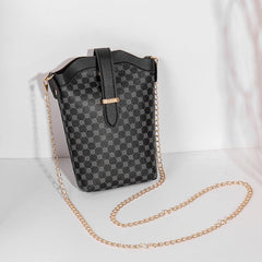 Stylish Allover Print Crossbody Bag with Chain Strap
