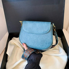 Vintage Crossbody Saddle Bag Retro Flap Shoulder Bag Women's Grunge Handbag