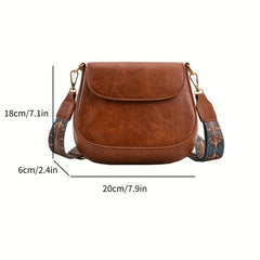 Vintage Crossbody Saddle Bag Retro Flap Shoulder Bag Women's Grunge Handbag