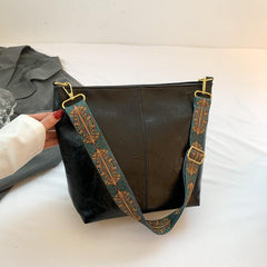 Retro Style Crossbody Bag For Women Vegan Leather Bucket Bag