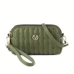 Love Embroidered Long Wallet Quilted Shoulder Bag Minimalist Purse
