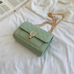 Quilted Chain Crossbody Bag Shoulder Bag Women's PU Leather Flap Purse