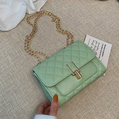 Quilted Chain Crossbody Bag Shoulder Bag Women's PU Leather Flap Purse