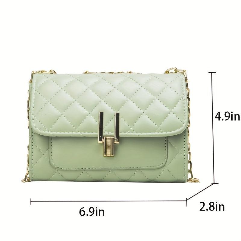 Quilted Chain Crossbody Bag Shoulder Bag Women's PU Leather Flap Purse