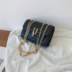 Quilted Chain Crossbody Bag Shoulder Bag Women's PU Leather Flap Purse