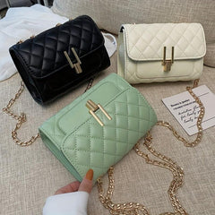 Quilted Chain Crossbody Bag Shoulder Bag Women's PU Leather Flap Purse