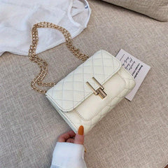 Quilted Chain Crossbody Bag Shoulder Bag Women's PU Leather Flap Purse