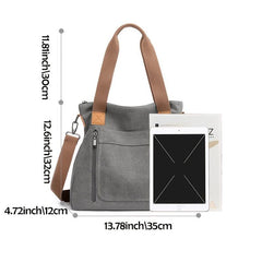 Two Tone Canvas Handbag Large Capacity Crossbody Bag Casual Shoulder Purse