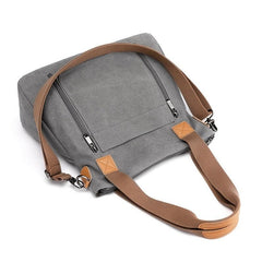 Two Tone Canvas Handbag Large Capacity Crossbody Bag Casual Shoulder Purse