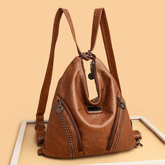 Studded Decor Hobo Bag PU Leather Crossbody