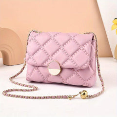 Quilted Argyle Crossbody Bag Chain Shoulder Purse