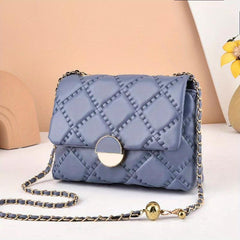 Quilted Argyle Crossbody Bag Chain Shoulder Purse