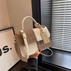 Colorblock Crossbody Bag PU Shoulder Bag Women's Stylish Casual Handbag