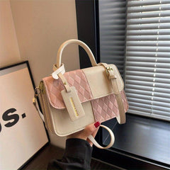Colorblock Crossbody Bag PU Shoulder Bag Women's Stylish Casual Handbag