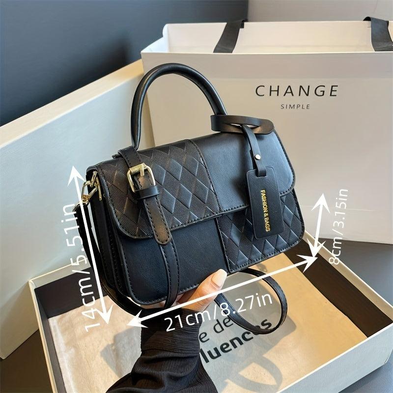 Colorblock Crossbody Bag PU Shoulder Bag Women's Stylish Casual Handbag