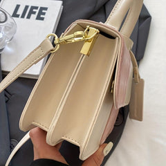 Colorblock Crossbody Bag PU Shoulder Bag Women's Stylish Casual Handbag