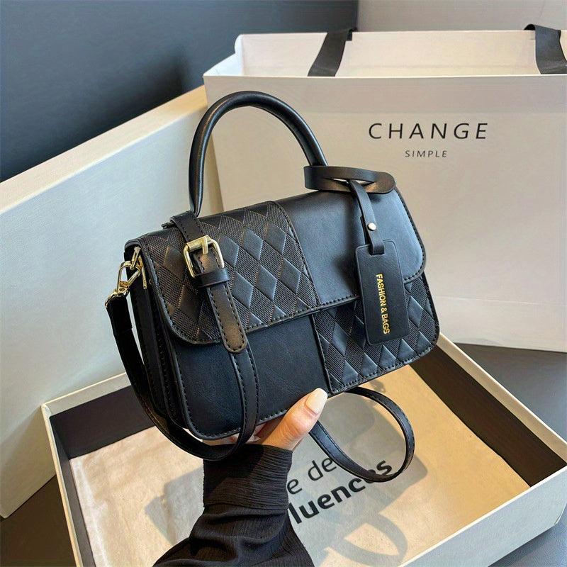 Colorblock Crossbody Bag PU Shoulder Bag Women's Stylish Casual Handbag