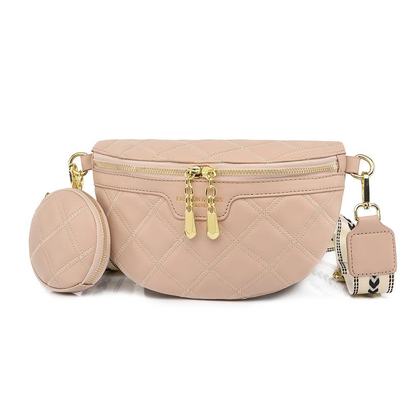 Argyle Embroidery Fanny Pack Crossbody Bag Women's Waist Purse